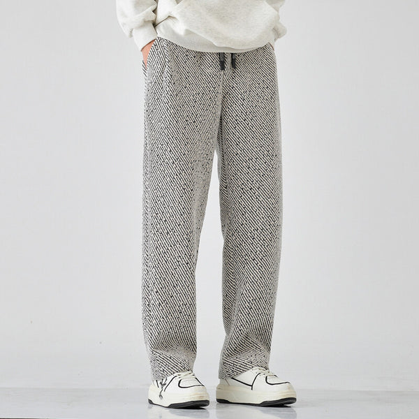 Men's Slanted Stripe Chenille Wide-Leg Pants