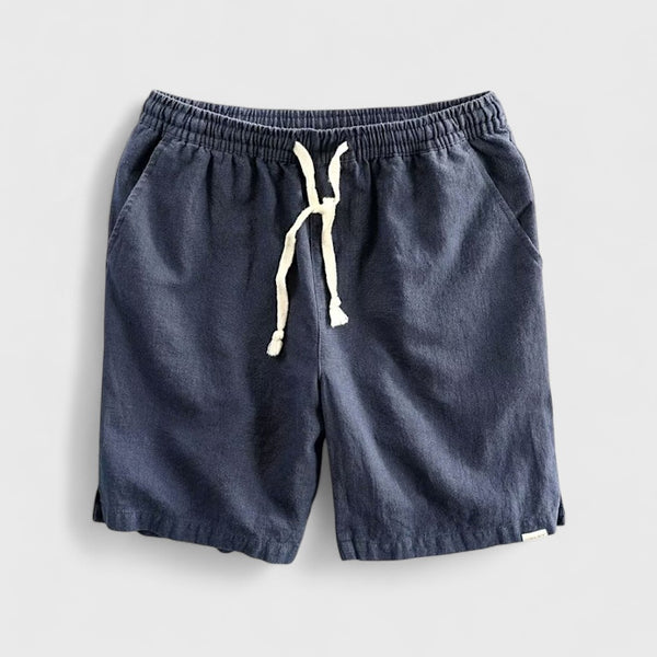 Men’s Linen-Cotton Summer Shorts | Elastic Waist, Beach Comfort
