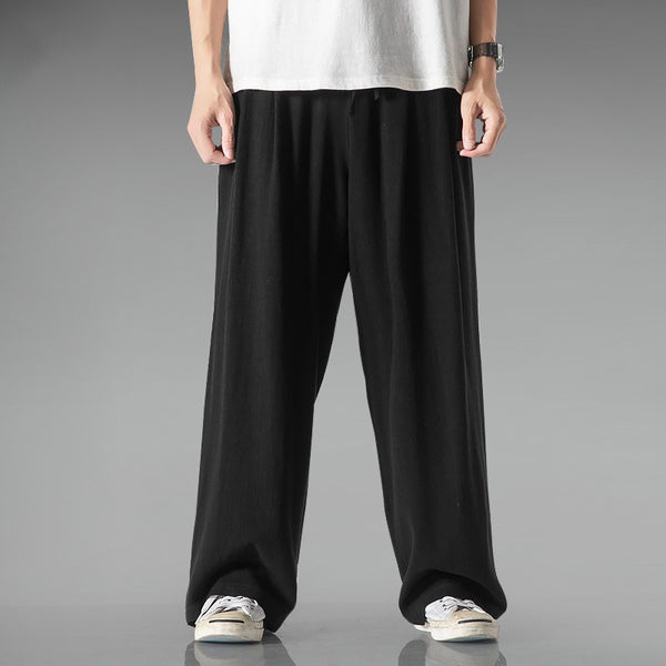 Men's Linen Drawstring Straight‑Leg Pants