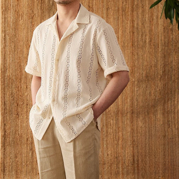 Men’s Embroidered Eyelet Summer Shirt
