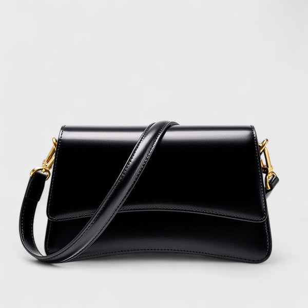 Genuine Leather Flap Crossbody Bag