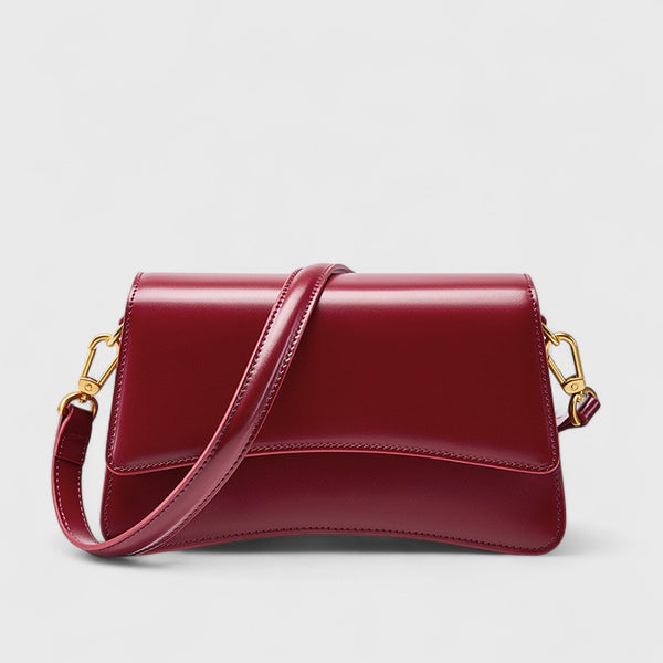 Genuine Leather Flap Crossbody Bag