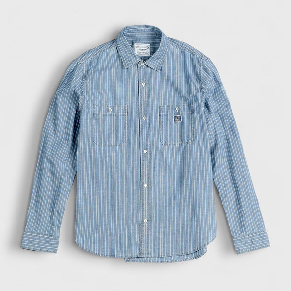 Men’s Light Blue Denim Shirt – Casual Button Down