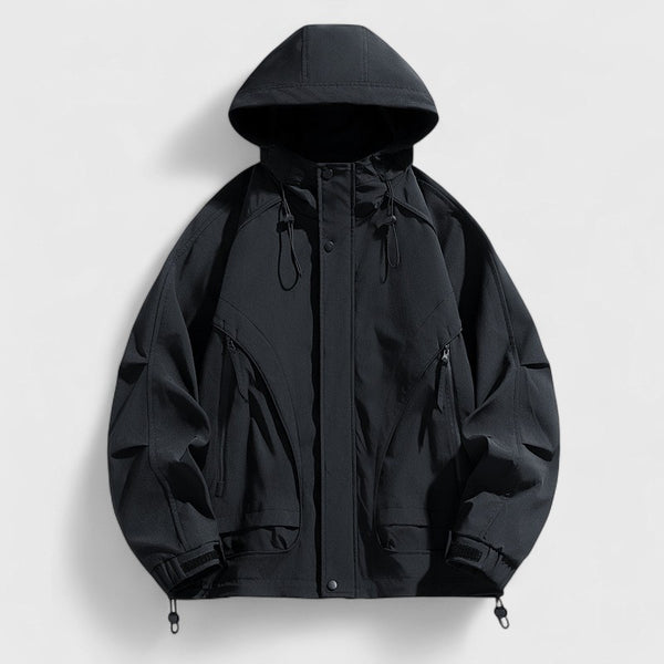 Loose Fit Hooded Plush-Lined Zip Jacket