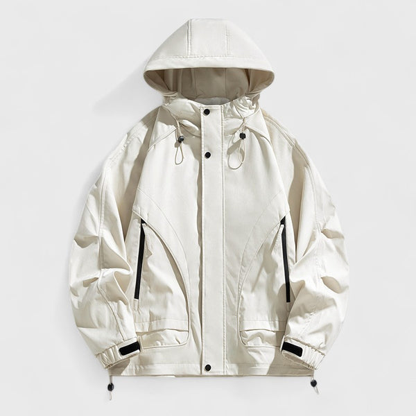 Loose Fit Hooded Plush-Lined Zip Jacket