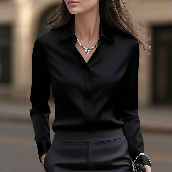 Regular Fit Collared Button-Down Blouse for Women – Classic Stylish Comfort