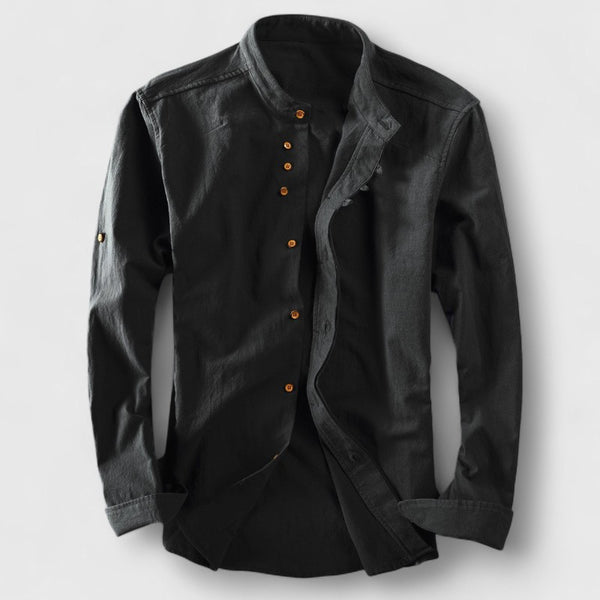 Premium Men's Linen Long-Sleeve Button-Up Shirt