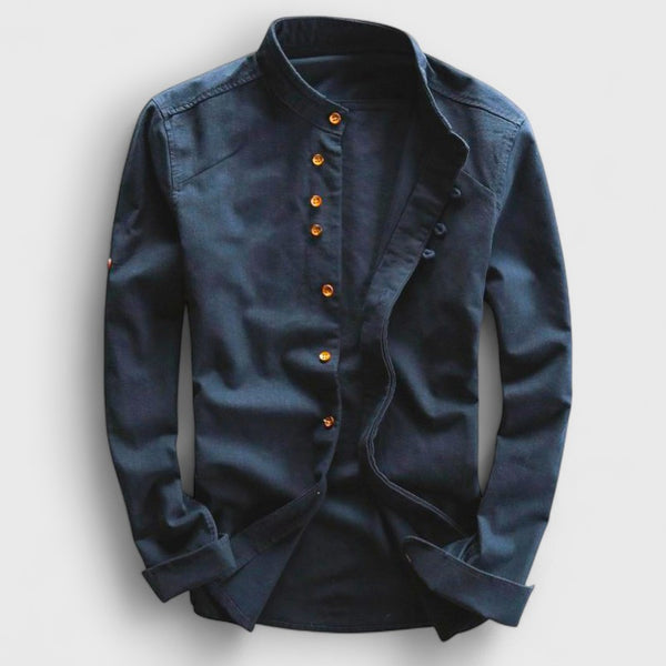 Premium Men's Linen Long-Sleeve Button-Up Shirt