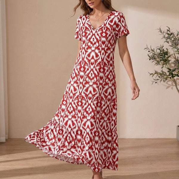 Ruffled Hem A-Line Maxi Dress for Women – Stylish Casual Comfort